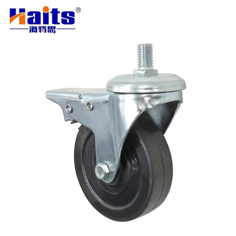 Furniture Accessories 50mm 75mm 100mm Swivel Bolt in Caster Wheel with Brake