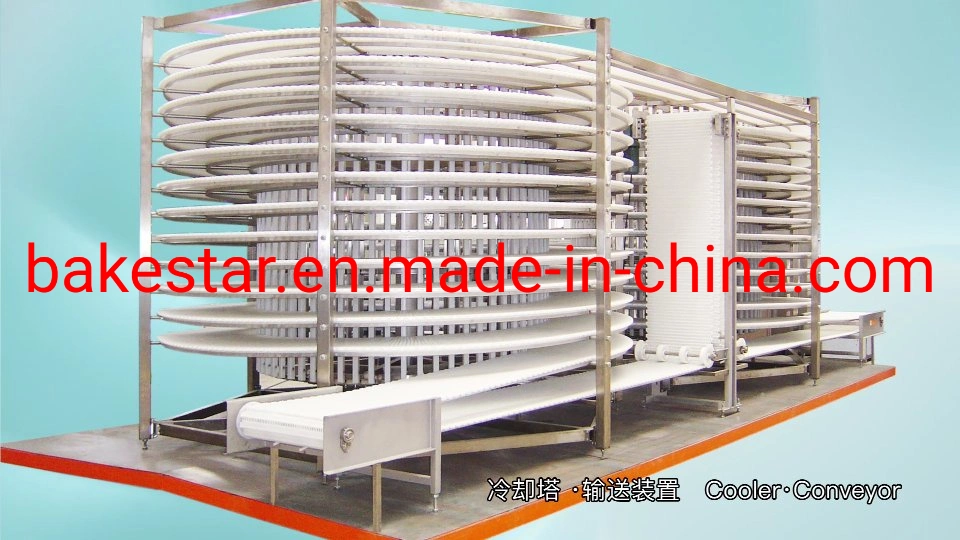 Puff Pastry Dough Making Spiral Cooling Tower Food Cooling Conveying Line