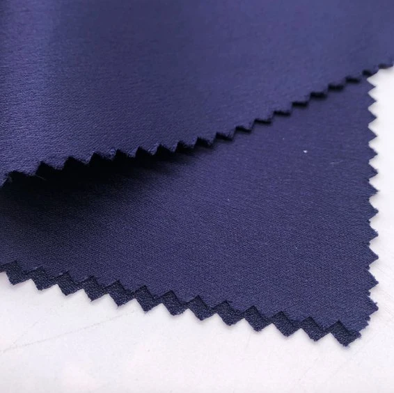 Good Drapability Polyester Textile 75D False Weft Stretch Chiffon Satin Crepe Silk for Dress Cloth