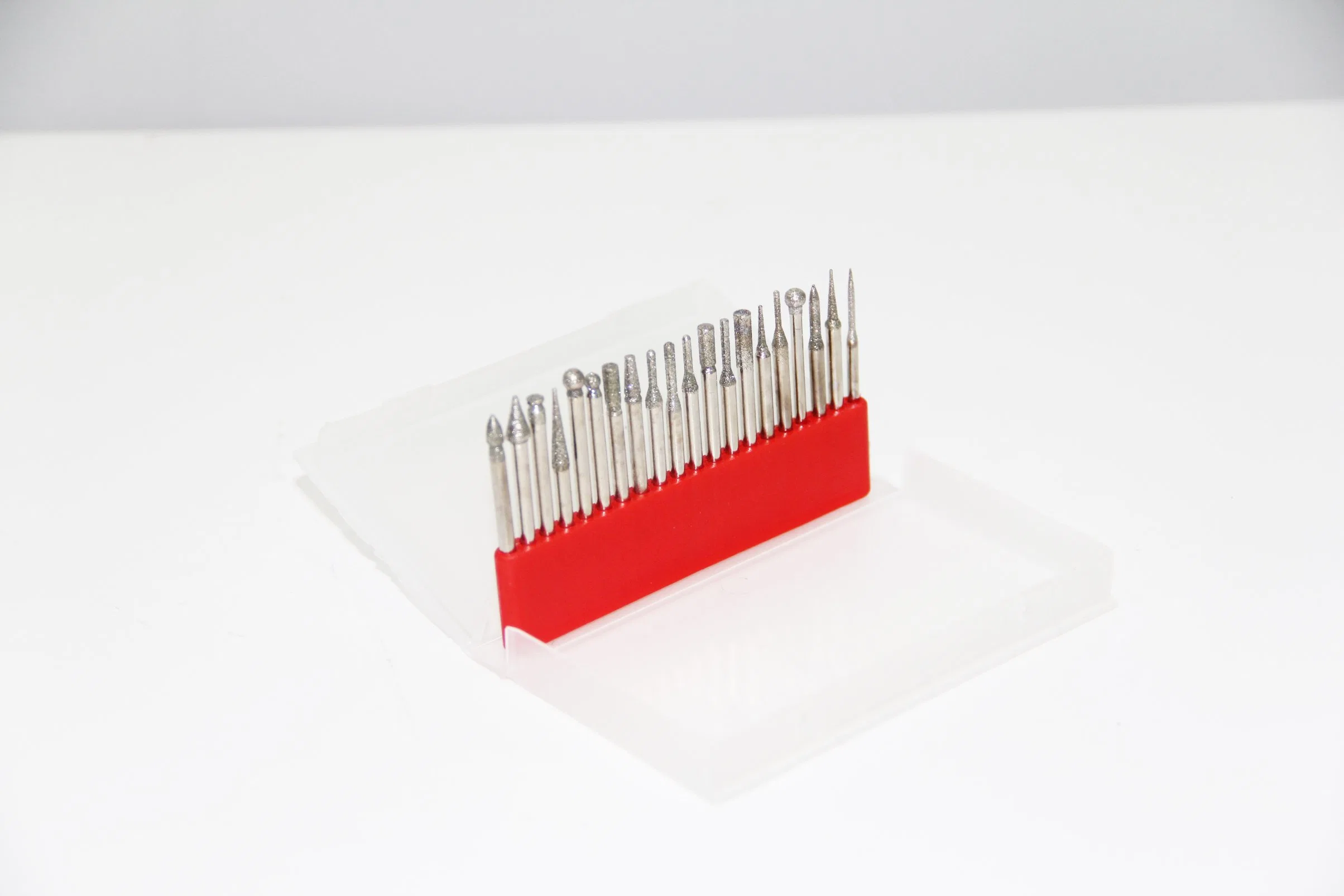 High quality/High cost performance  3mm Shank 20 PCS Red Plastic Box Diamond Mounted Points