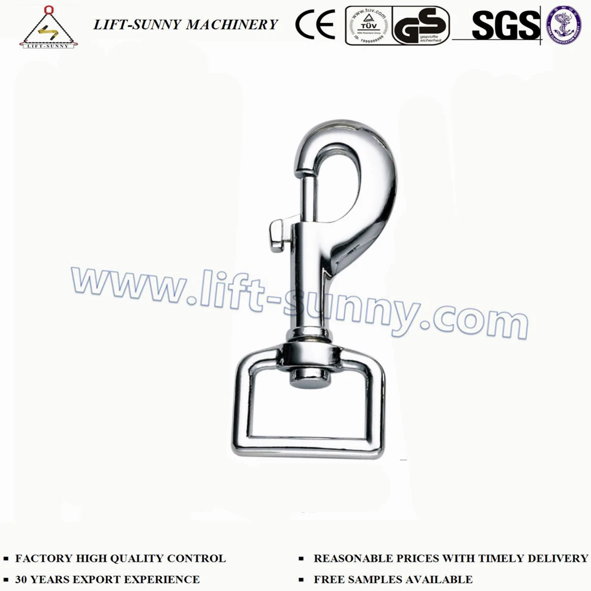 38mm * 75mm Square Head Zinc Die Cast Swivel Snap Hook