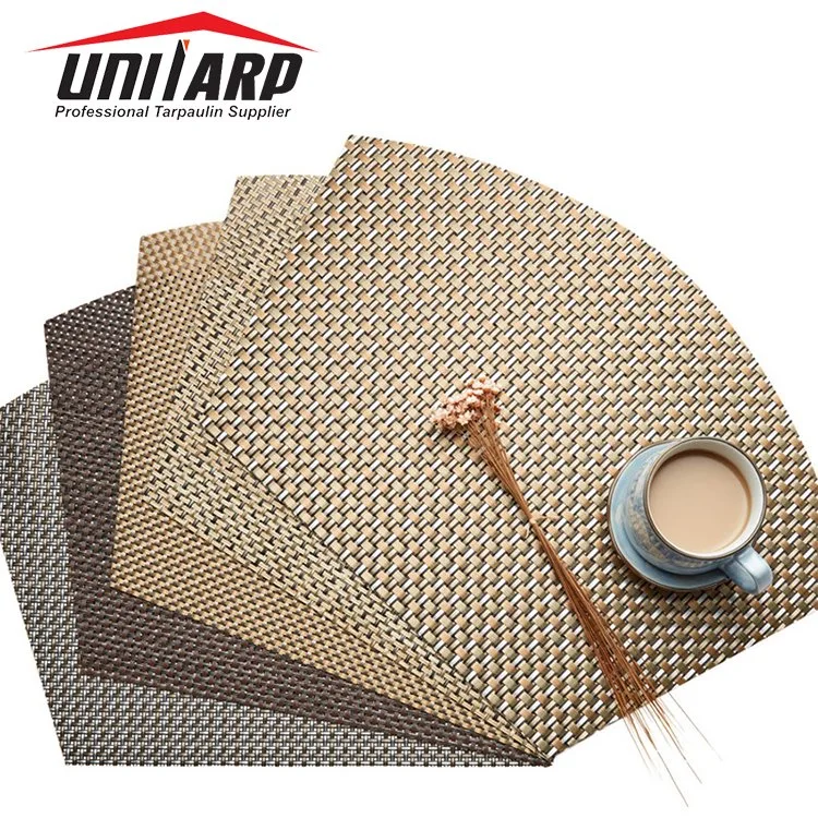 High quality/High cost performance  PVC Teslin Mesh Fabric for Placemat Coffee Table Mat