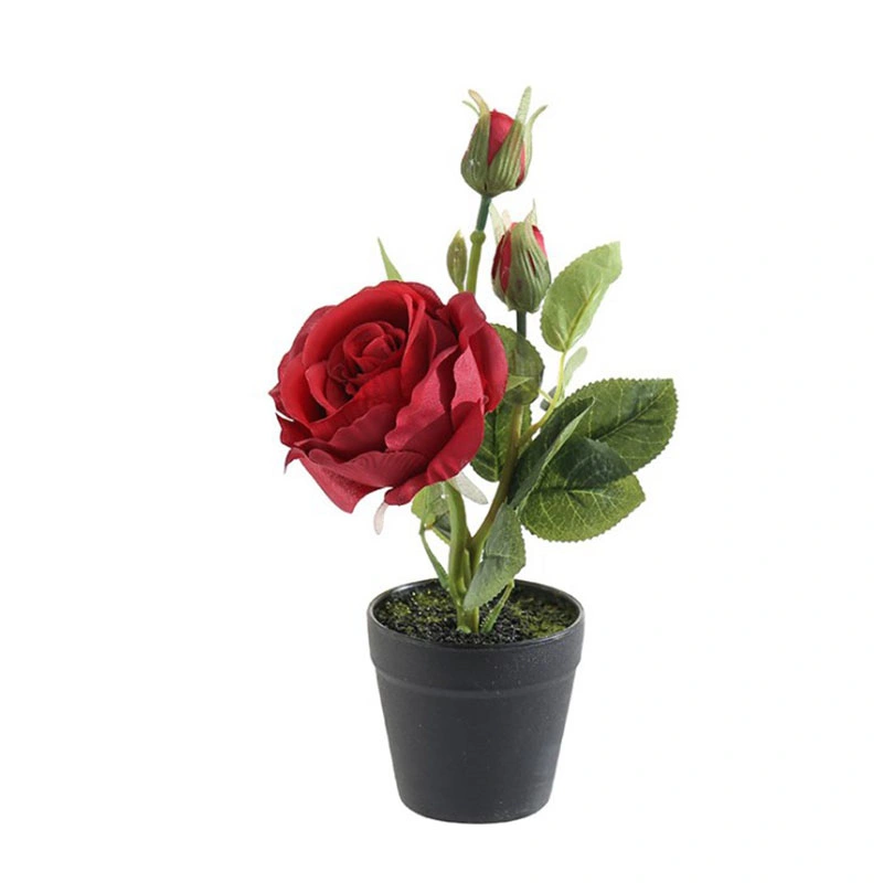 3 Heads Wholesale Cheap Price Silk Rose Artificial Flowers