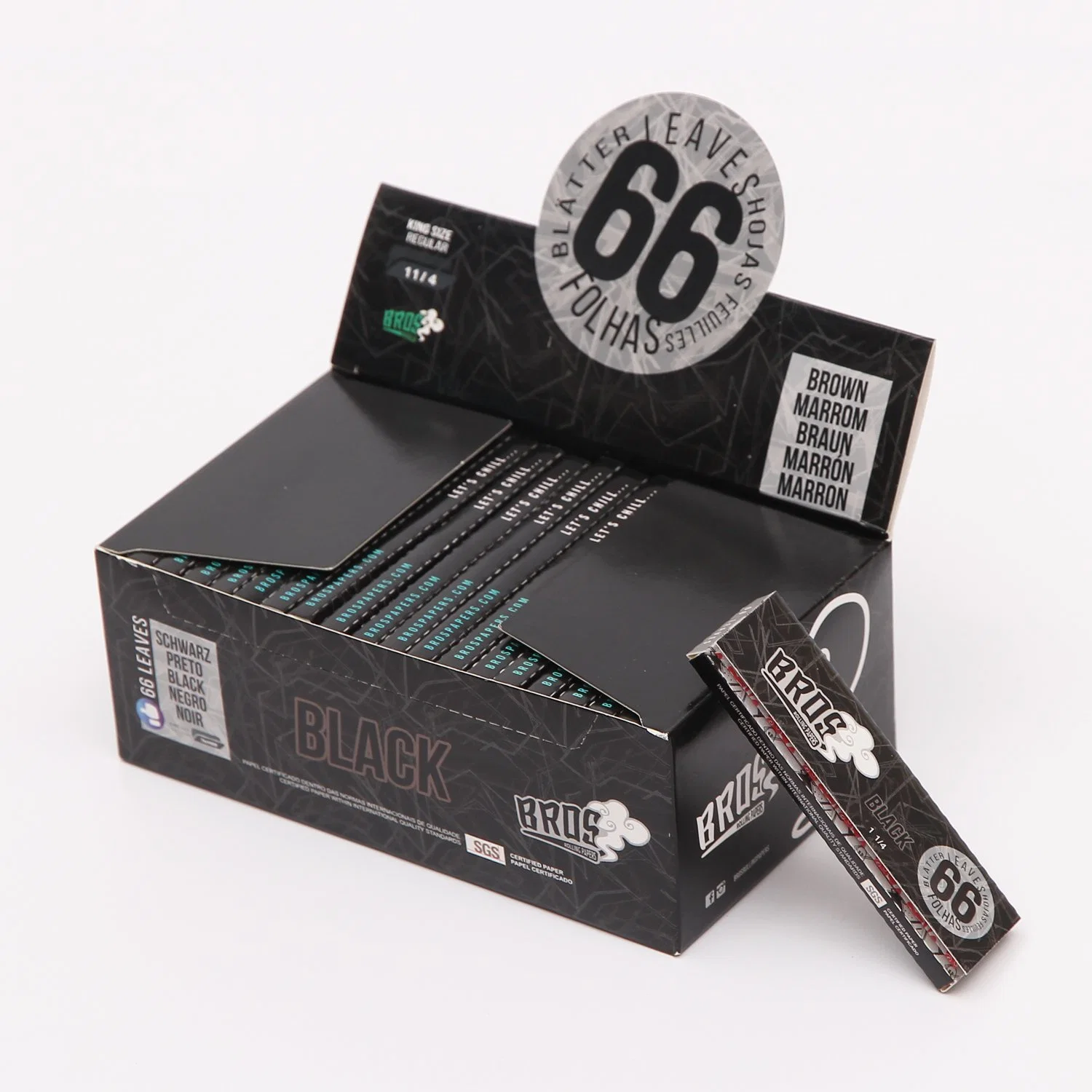 Bros Black 66 Series 78*44mm 66L Slow Burning Rolling Paper