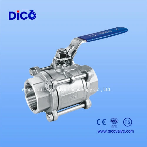 Dico Gas Oil Water 1000psi Full Bure CF8/CF8m/Wcb Bsp BSPT End 3PC Ball Valve