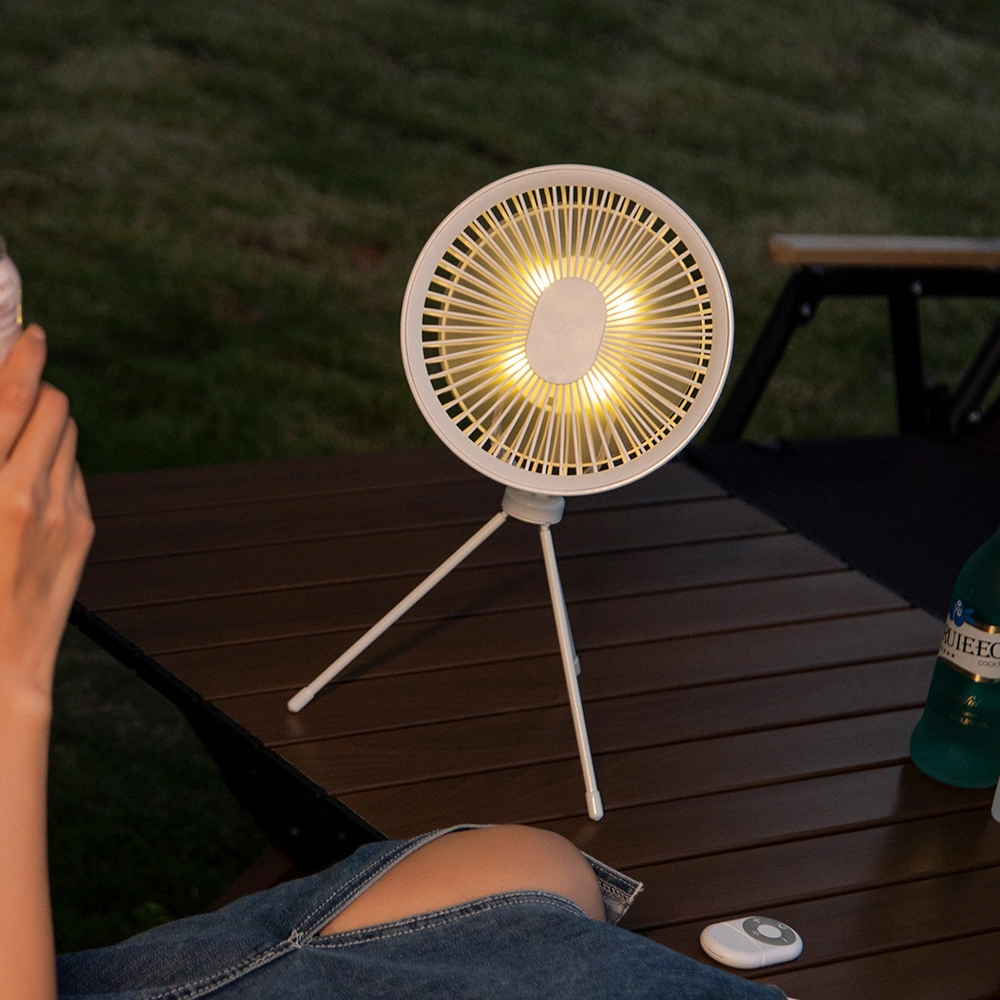 Desktop Tripod Fan USB Charging Outdoor Camping Dual-Purpose Dormitory Night Light Small Fan