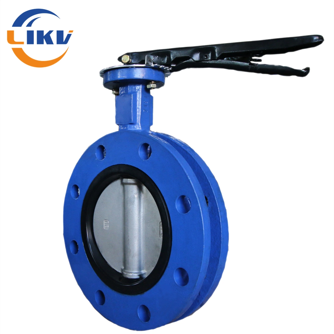 Rubber Seal U Short Pattern Flange Type Water Butterfly Valve Lever Operated