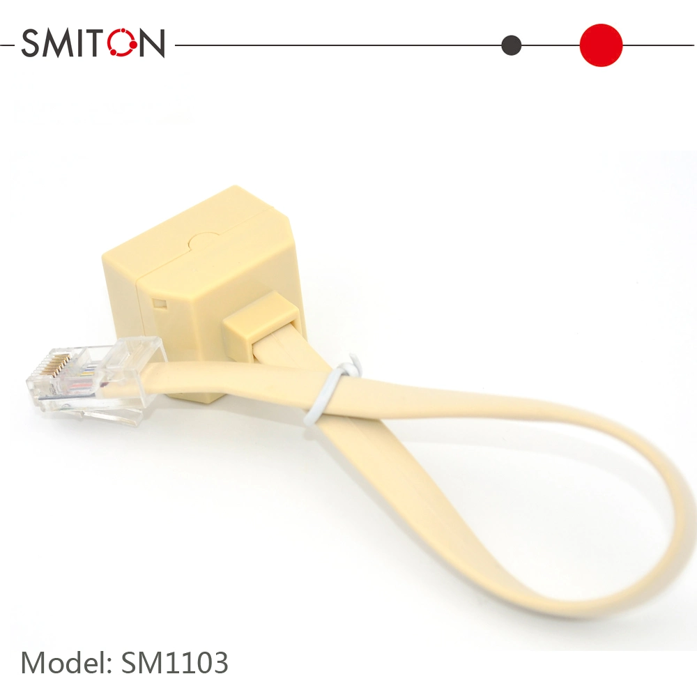 El 1 de RJ45 Macho a 2 Hembra Adaptador Ethernet Conversor de divisor de cable de extensión