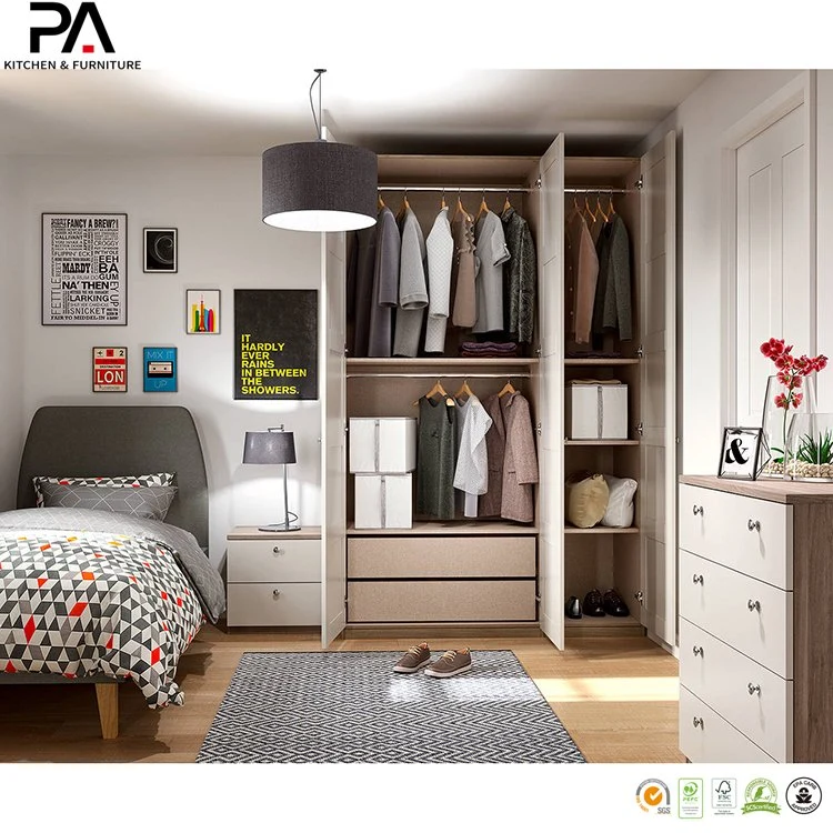 New Design Bedroom Furniture Wooden Closet Wardrobe
