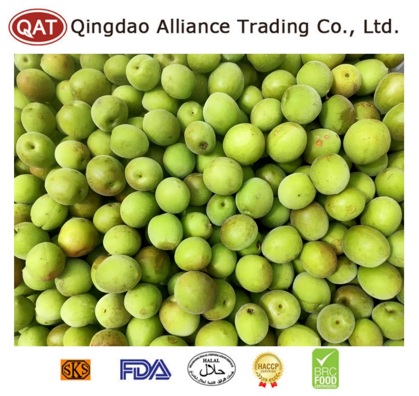 Wholesale/Supplier Bulk IQF Fruits Frozen Green Plum for Exporting with Brc Certificate