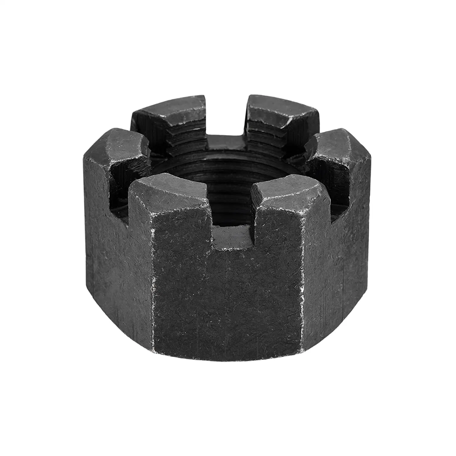 Carbon Steel Black Hexagon Slotted Nut