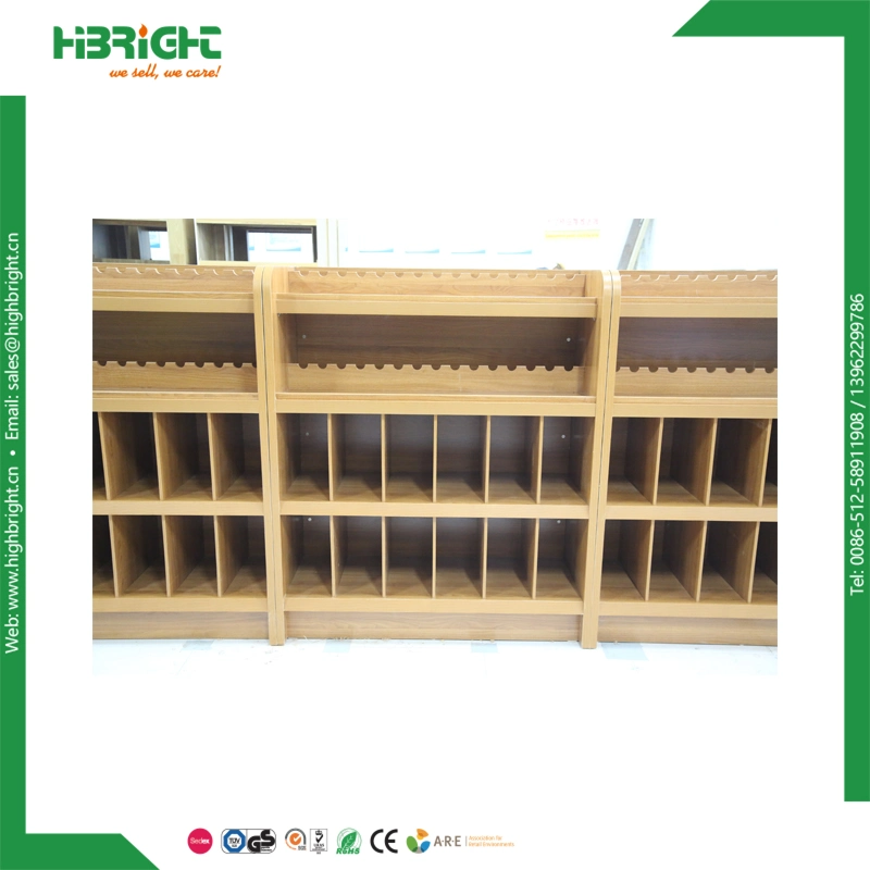 Wooden Bottle Wine Display Showing Rack Shelf