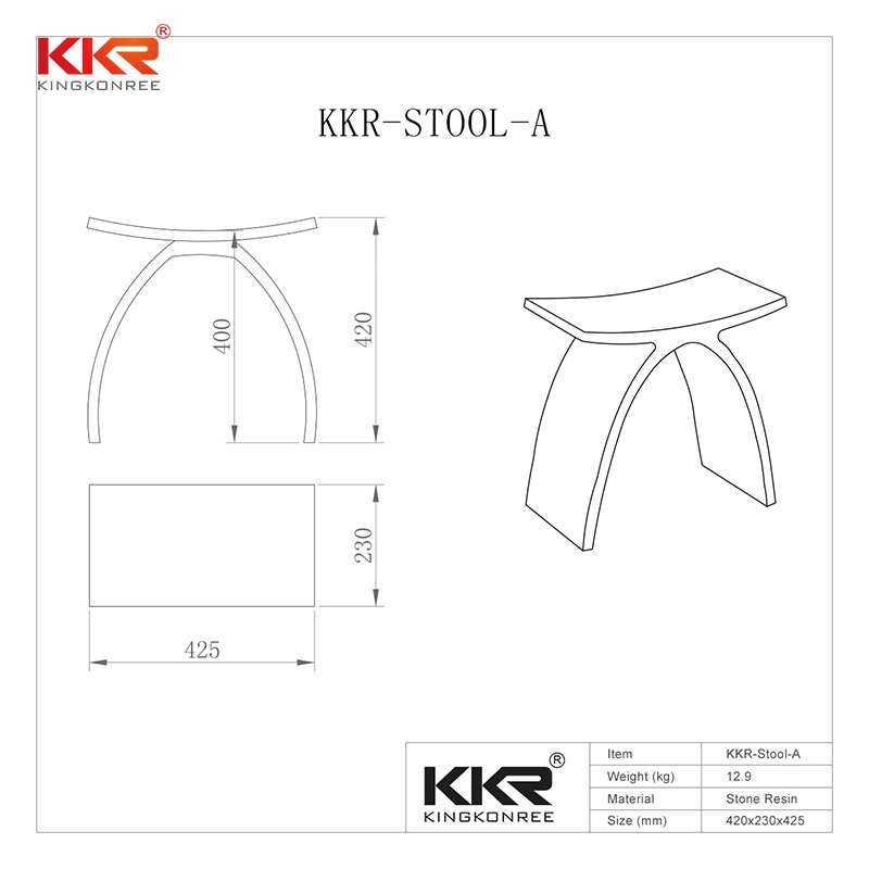 Kingkonree искусственный камень цельная поверхность душ место в ванной стулья