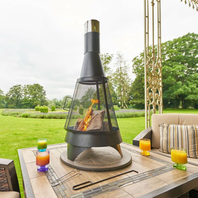 Fireplace Perforated Log Burner Mesh Chiminea Fire Pit for Outdoor