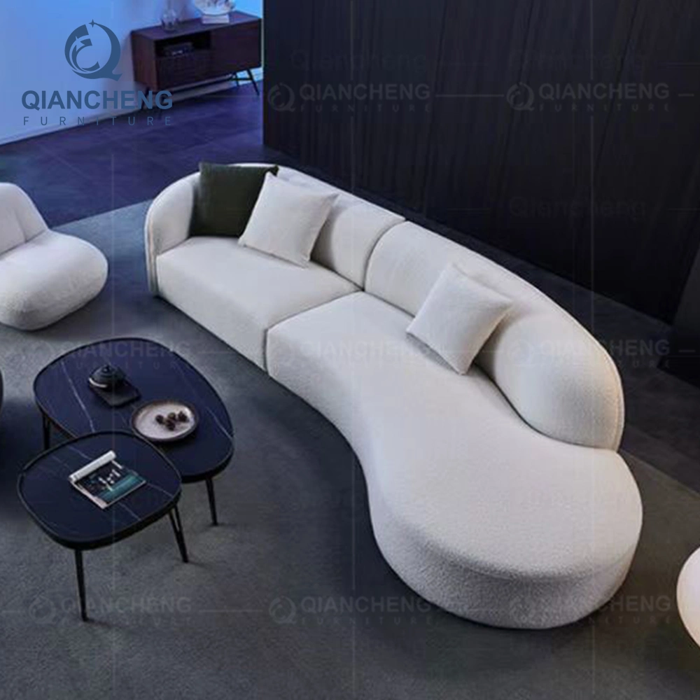 2023 Modern Design Couch Fabric Living Room Half Moon Sectional Sofa Set