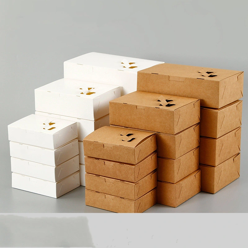 Wholesale/Supplier Recycled Rectangle Salad Fruit Lunch Takeaway Food Packaging Kraft Paper Box