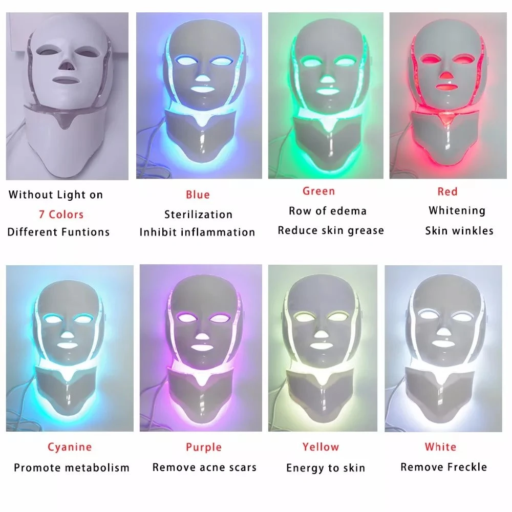 Soins de beauté Corée masque LED 7 spectre coloré multiple Fonctions LED masque de luminothérapie facial masque de luminothérapie à DEL