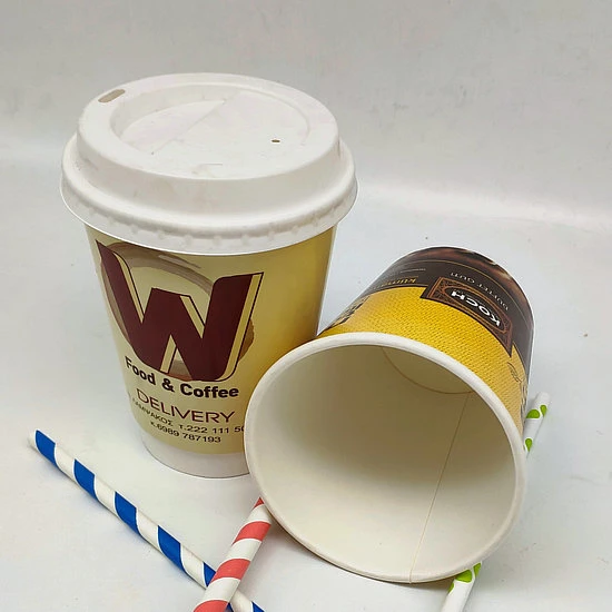 Disposable Recyclable Customized Paper Cups Double Wall 8oz