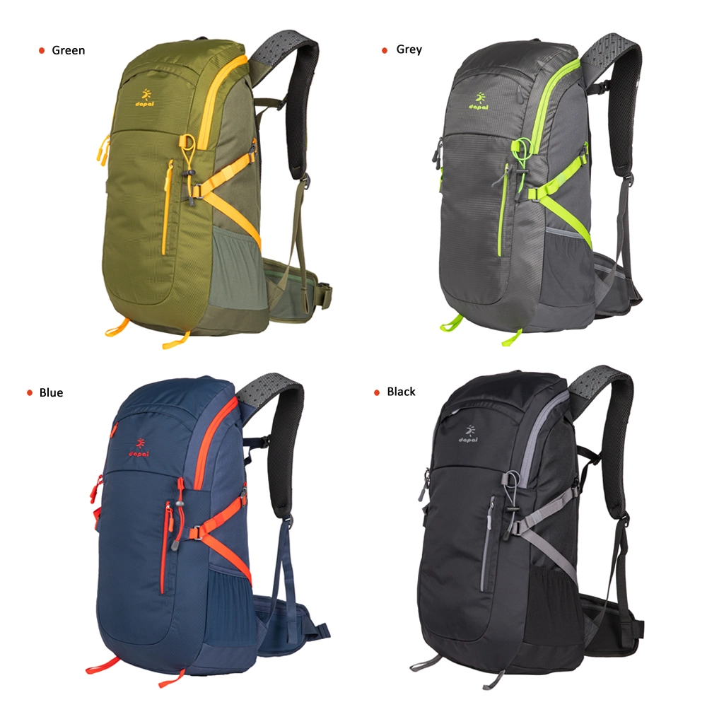 Custom Logo Large Capacity 35L Black Light Weight Travel Bag Backpack Outdoor Rucksack Gear for Climbing Hiking Trekking