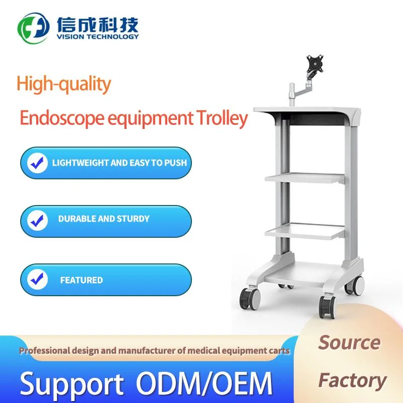 Hospital Equipment Support Trolley Cart for Endoscopy Surgical Monitoring System