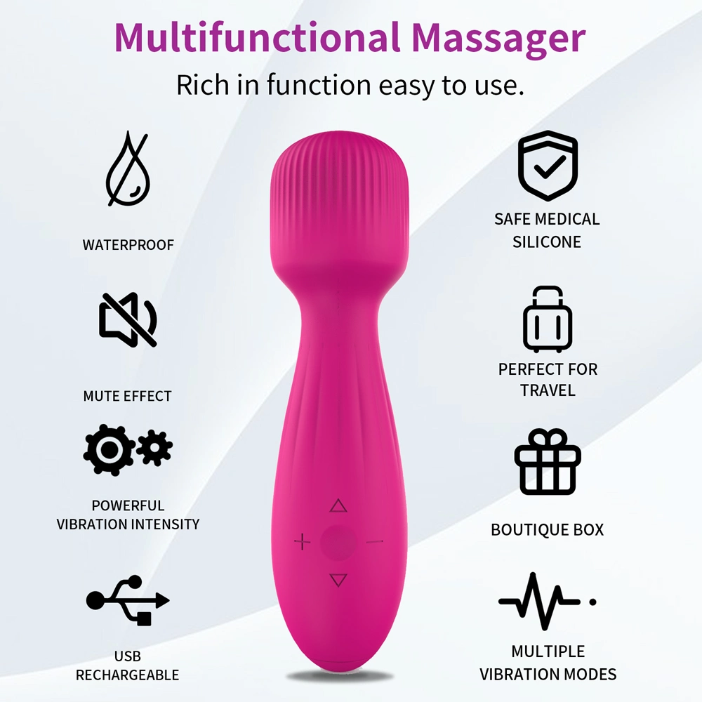 AV Mini masajeador de clitoris Wand Vibrador estimula el músculo relajarse aliviar el dolor juguetes sexuales USB