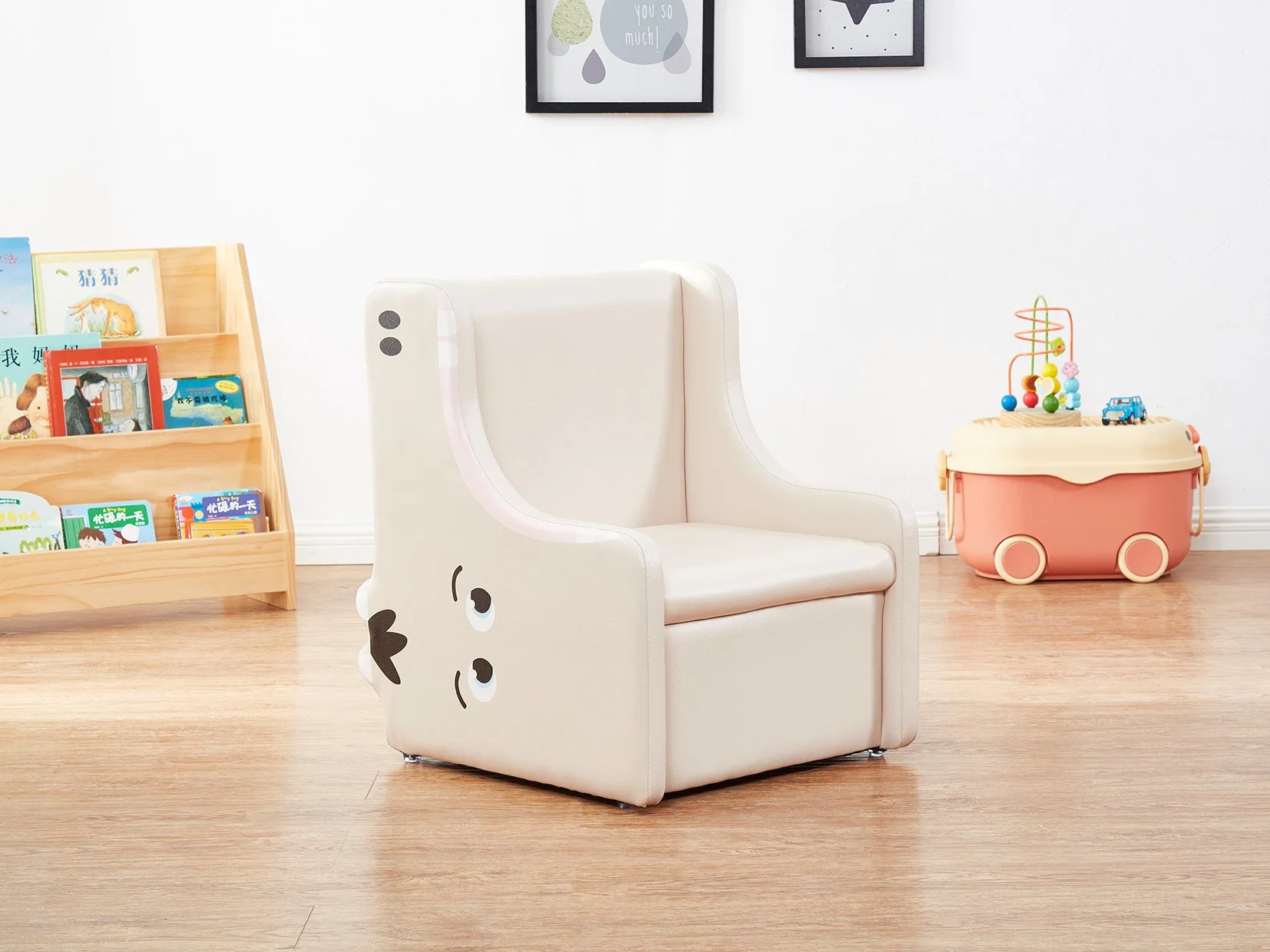 Leisure Home Living Room Furniture Modern Fabric Leather Sofa, Day Care Center Sofa, Cute and Beautiful Cartoon Sofa, Nursery School Sofa