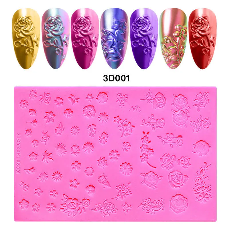 Nail Art modelo de impressão de silicone 3D Relief Atacado Nail Mold