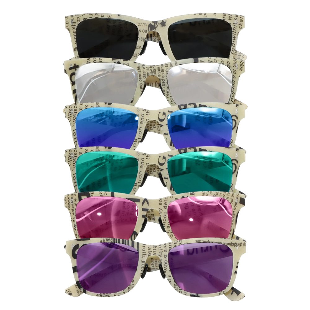 Yeetian Ladies Fashion Polarized Spectacle Purple Coating Shades Glasses Recycled Paper Sunglasses