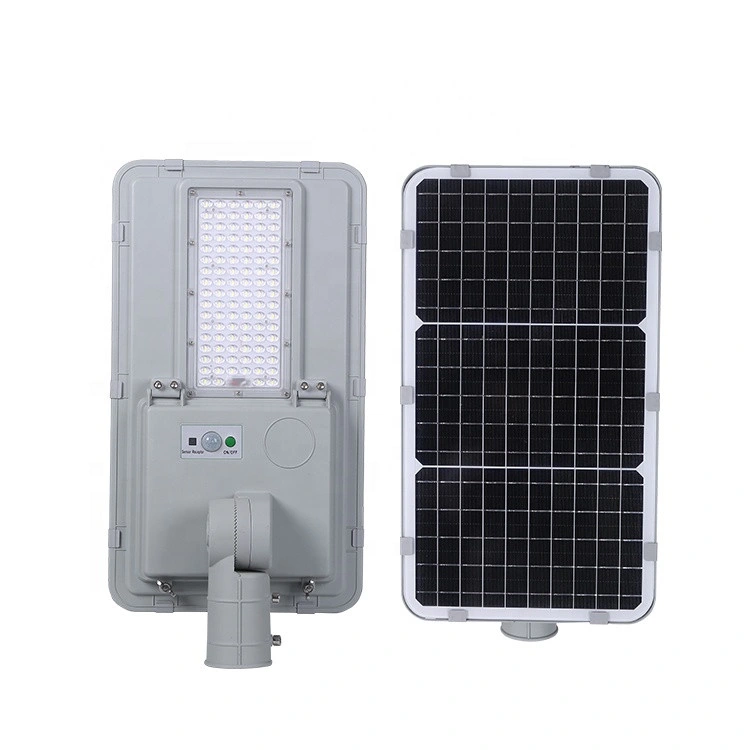 Alta clase Super Brillo Gran capacidad de batería 100W Solar Panel Street Luz con sensor PIR