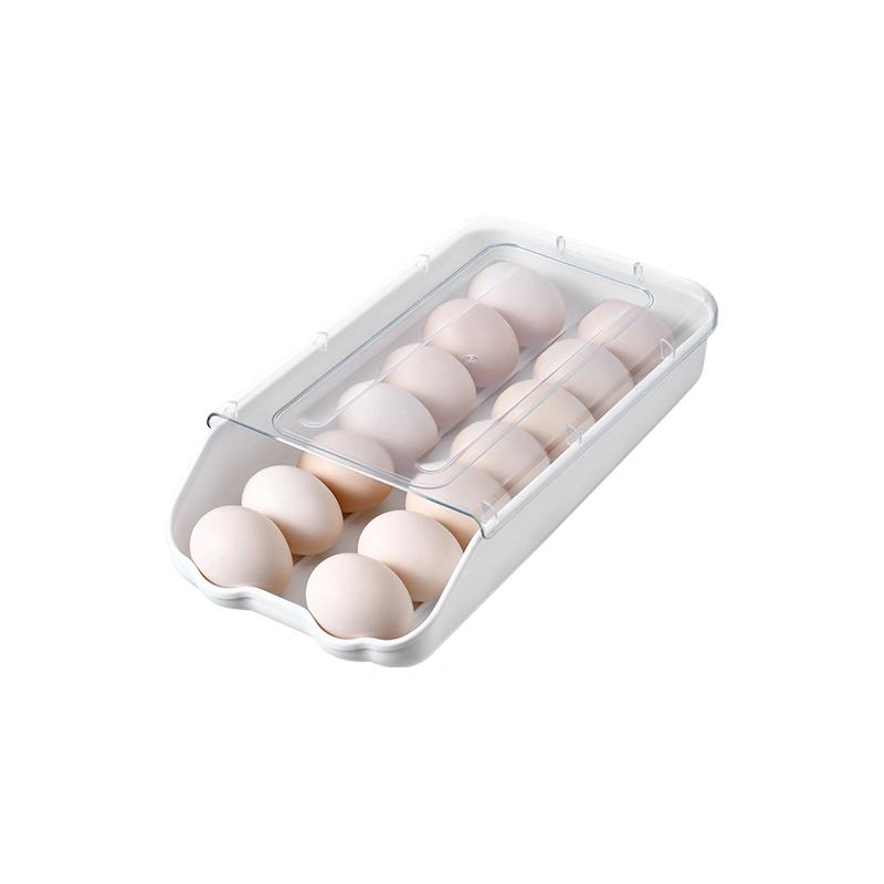 Cajón de la nevera nevera Organizador Rawer apilable de plástico de tipo evolutivo automático de bandeja doble caja de almacenamiento de huevos al aire libre de cocina