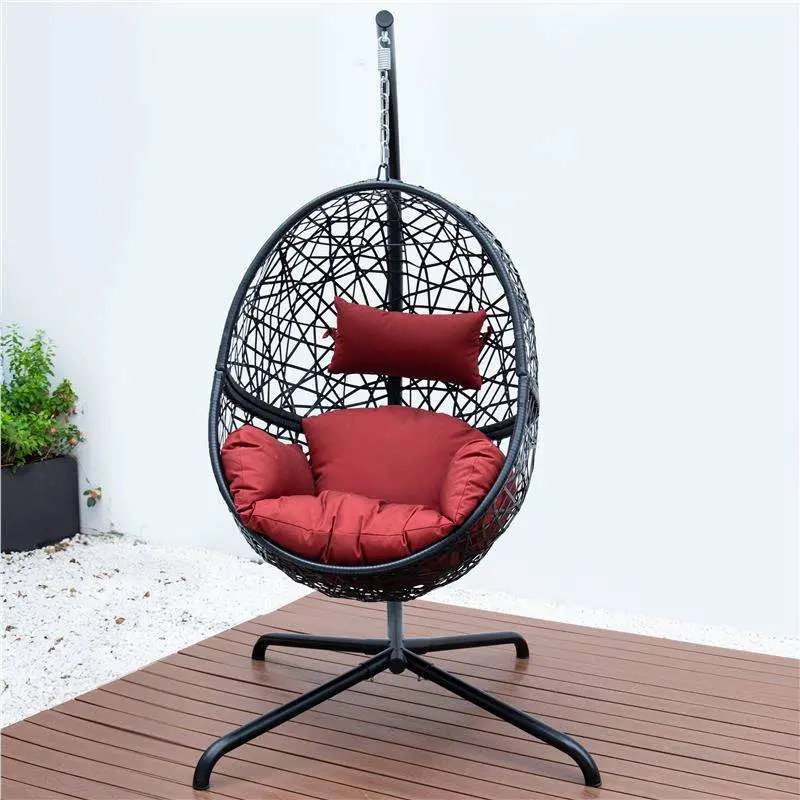 Columpios del patio moderno de mimbre Rattan silla silla Huevo Outdoor Indoor silla columpio colgantes con soporte