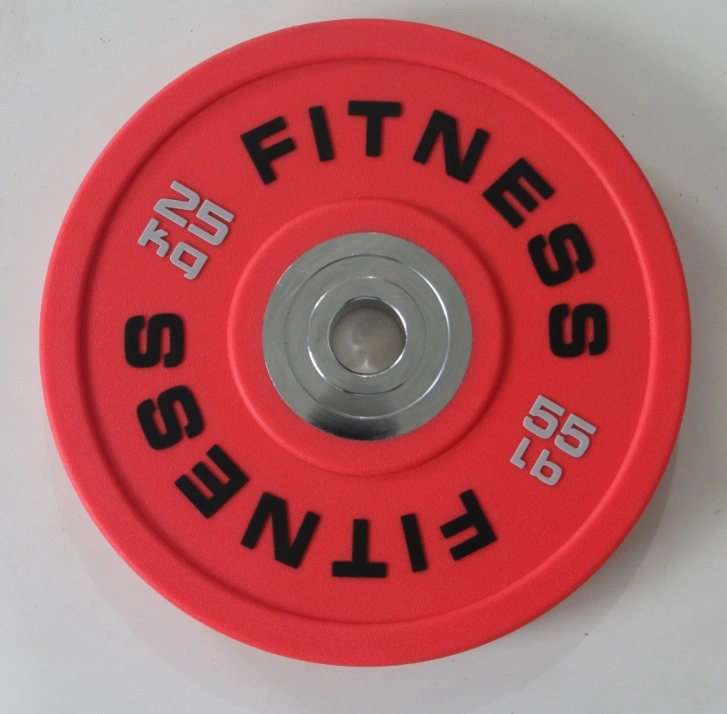 Pesa la parte superior de la placa de acero de la venta de logotipo personalizado colorido concurso 5-25kg de peso para el gimnasio de la placa de uso