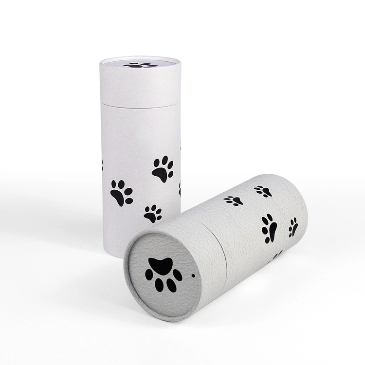 Mayorista Firstsail Paw Print Bio papel Cinerary Gato como mascota Mar urna cremación urnas de cenizas del entierro del tubo de dispersión de funeral