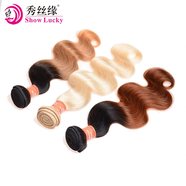 Hot Selling Colored Body Wave Ombre 100% Virgin Peruvian Human Hair Weaving