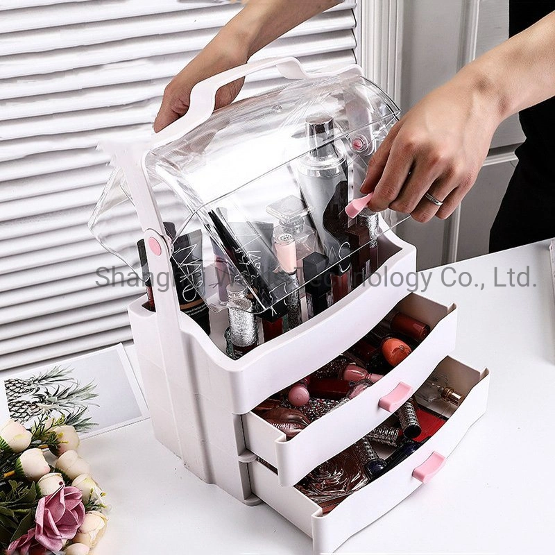 Net Celebrity Cosmetics Storage Box Dustproof, Vibrato, The Same Desktop Dressing Table, Skin Care Lipstick Rack