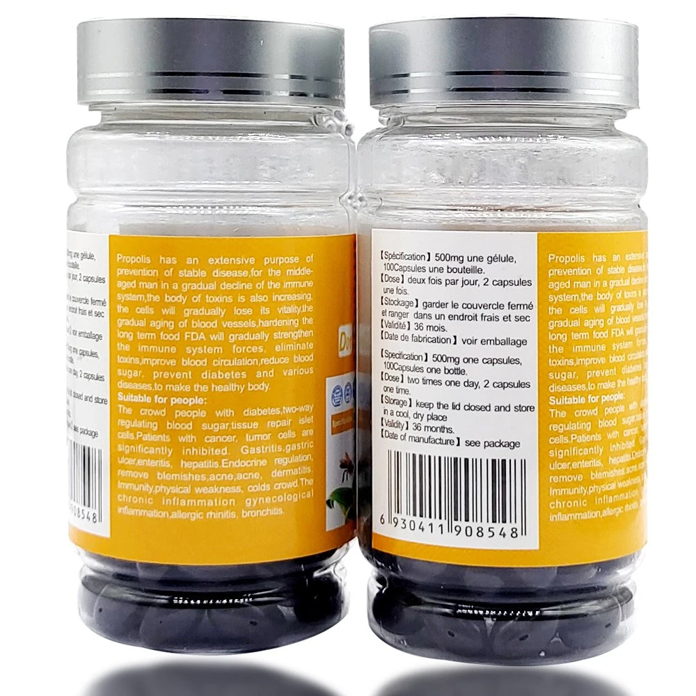 OEM High Quality Bee Propolis Soft Black Capsule Health Food for Anti-Fatigue