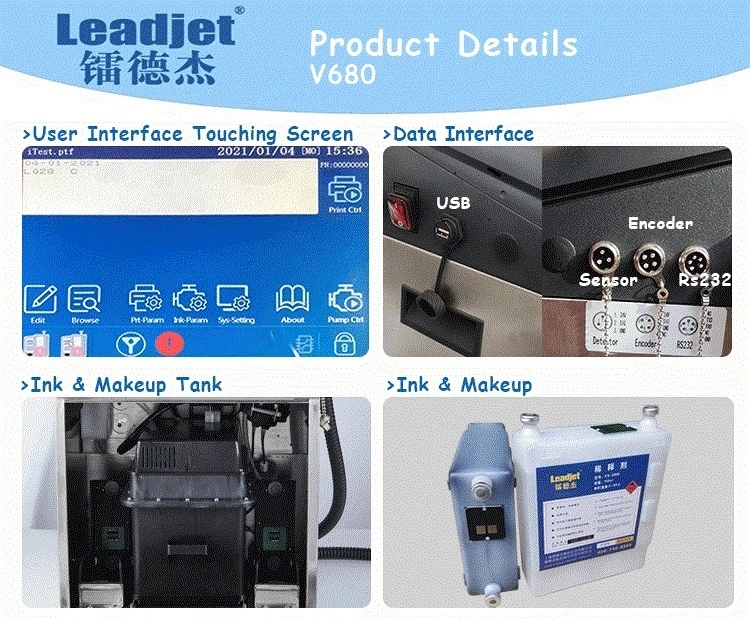 New Cij Ink Jet Printer Beverage Bottle Date Coding Machine Arabic System