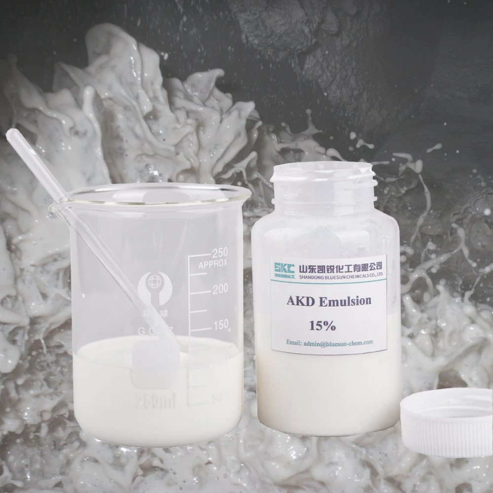 AKD Emulsion20%/ pH 2,0-4,0/ Agente de dimensionamiento de papel/ Ionicidad catiónica/ Papermaking/Chemicals