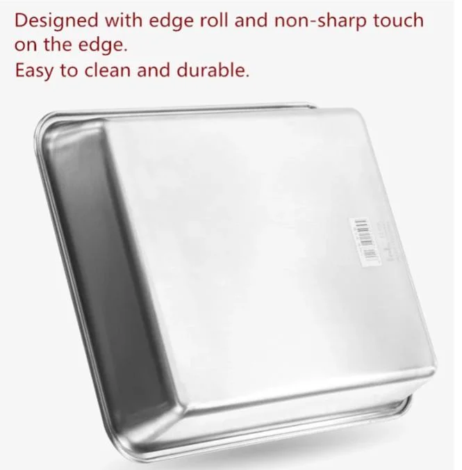 BBQ Serving Tray Mirror Polished Oven Stainless Steel Baking Tray Cake Pan