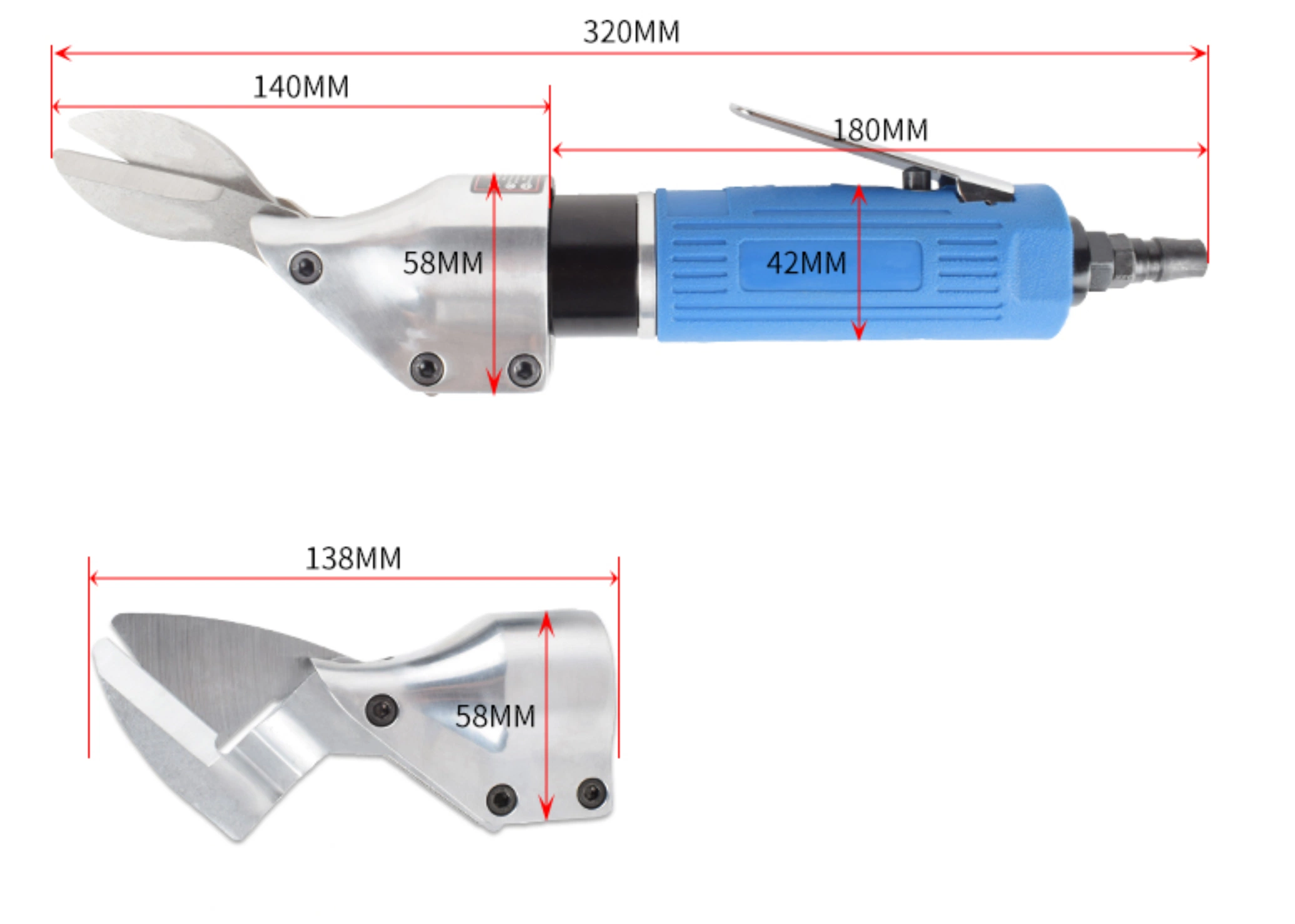 Pneumatic Straight Metal Air Scissor Air Shear for Aluminum Metalworking Multi-Purpose Cutter