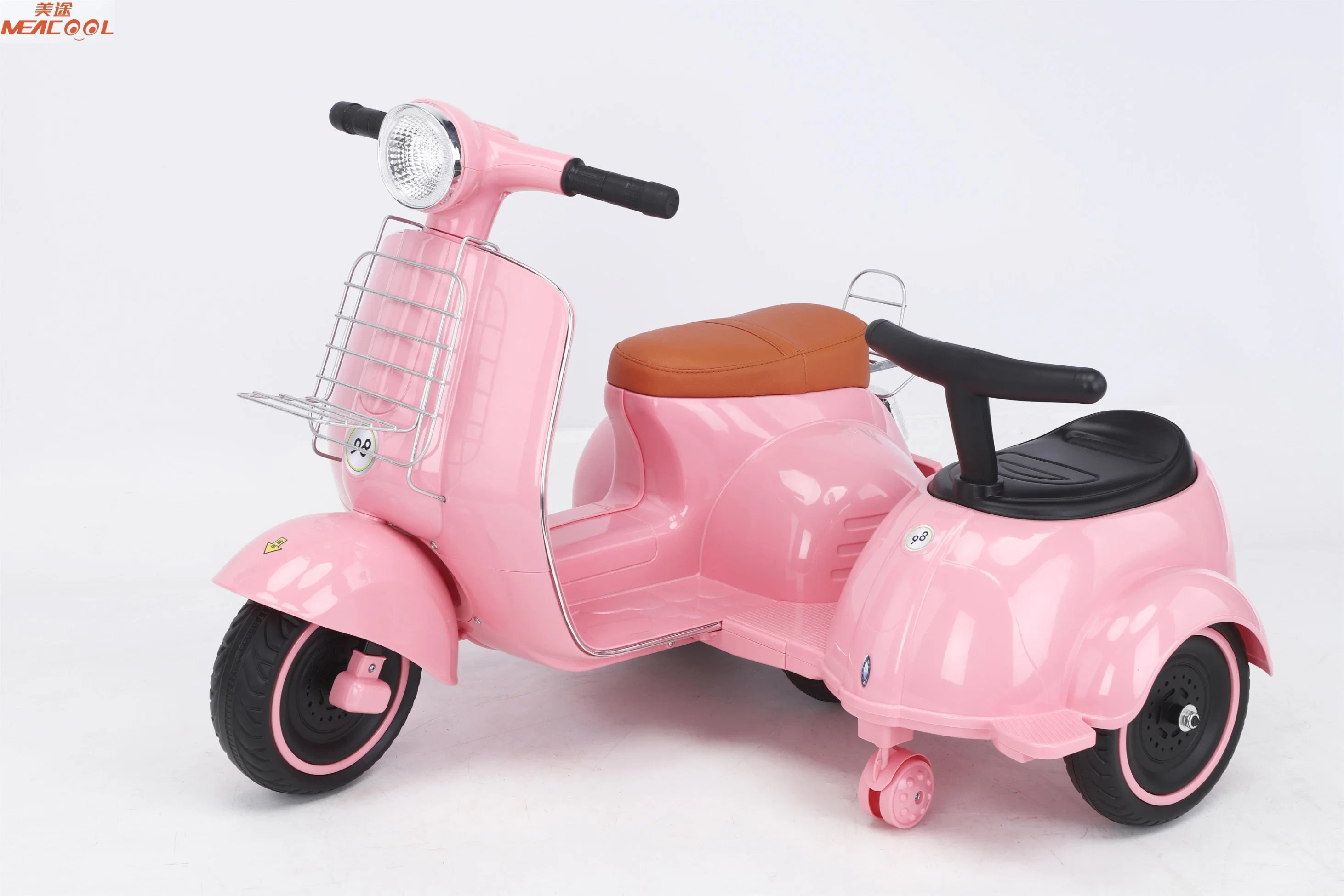 Suitable for 3-8 Years Old Mini Electric Toy Tricycle Car with Side Mount Can Take Two Babies