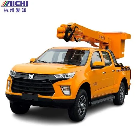 Construction de la marque Aichi rampe Isuzu pick-up 12,4 m monté en fibre de verre Véhicule de travail aérien isolé