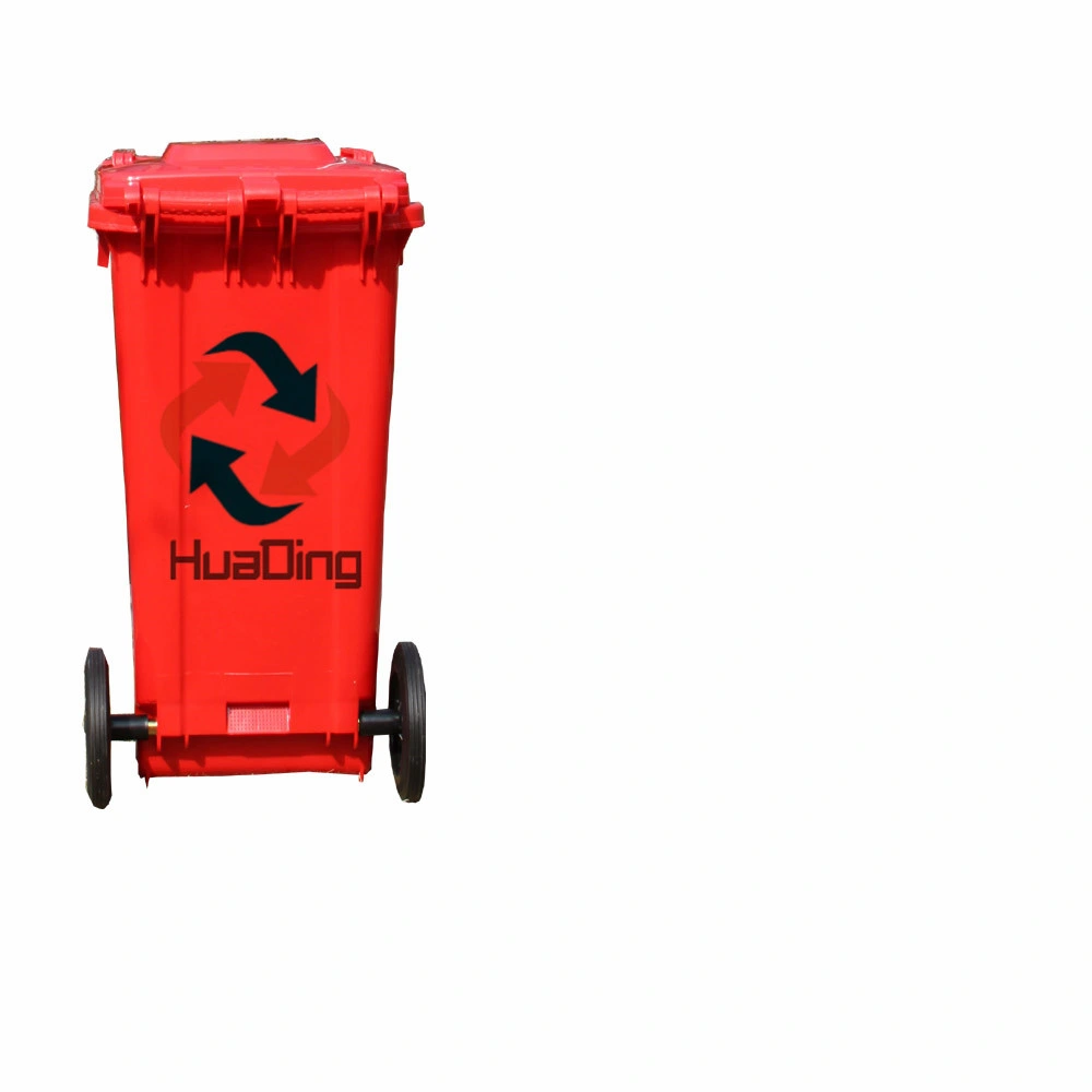 240L Plastic Garbage Bin Rubber Wheel Trash Can for Outdoohd2wnp240b-R