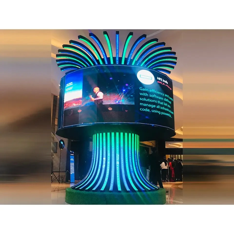 Curve Flexible P2.5 LED Display Screen Cylindrical LED Digital Advertising Board