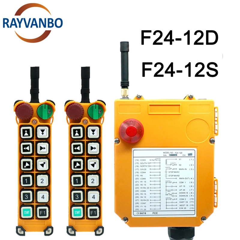 Control remoto industriales F24-12D la grúa de elevación de la grúa 12 Interruptor de botón de doble velocidad los botones de la grúa grúa