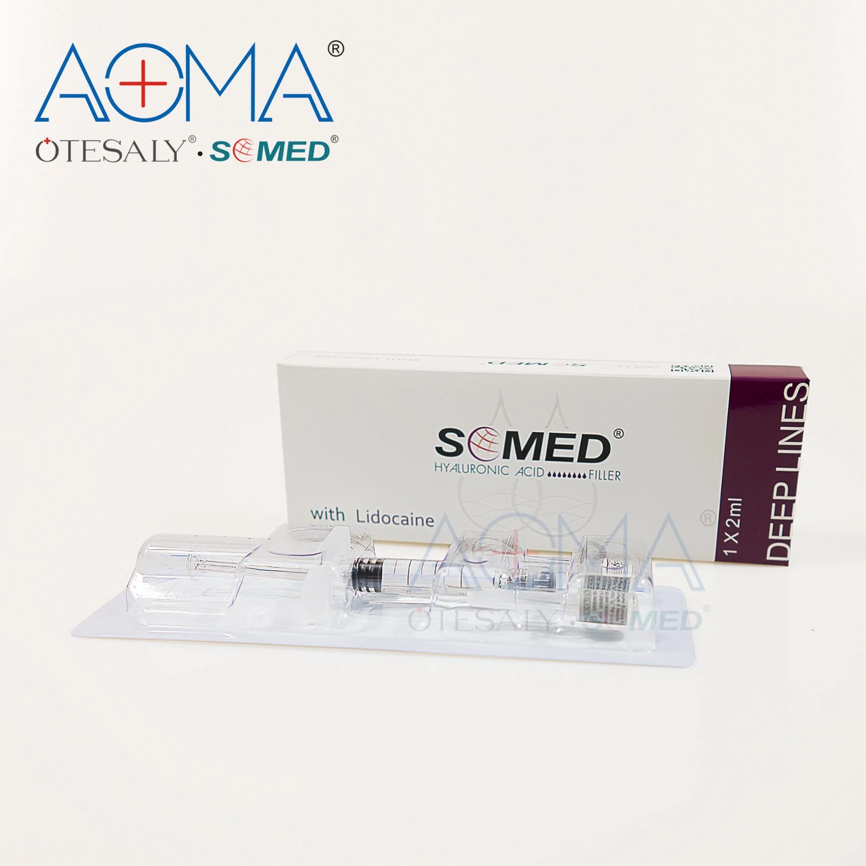 CE Aoma Somed 1ml 2ml 10ml 20ml Hyaluronic Acid with Lido Plastic Surgery Injectable Cross Linked Deep Dermal Filler