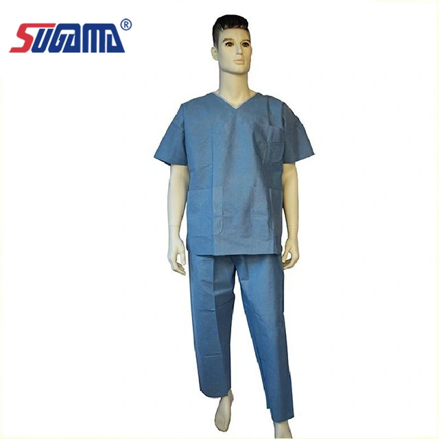 Disposable Anti Static Anti Water PP Collar Nurse Scrub Suits Uniforms