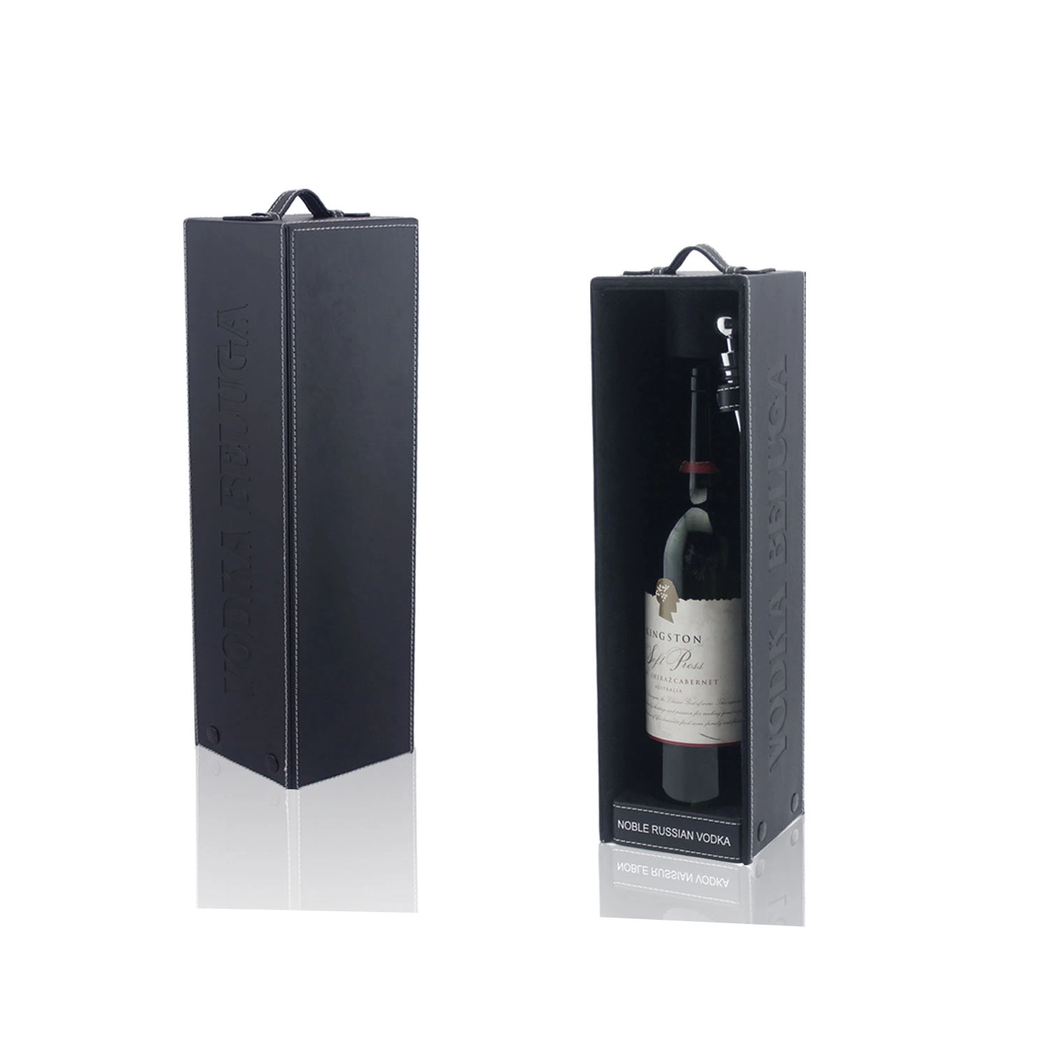 2023 Hot Sale Customized PU Leather Wrap Wood Wine Box for 1 Bottle