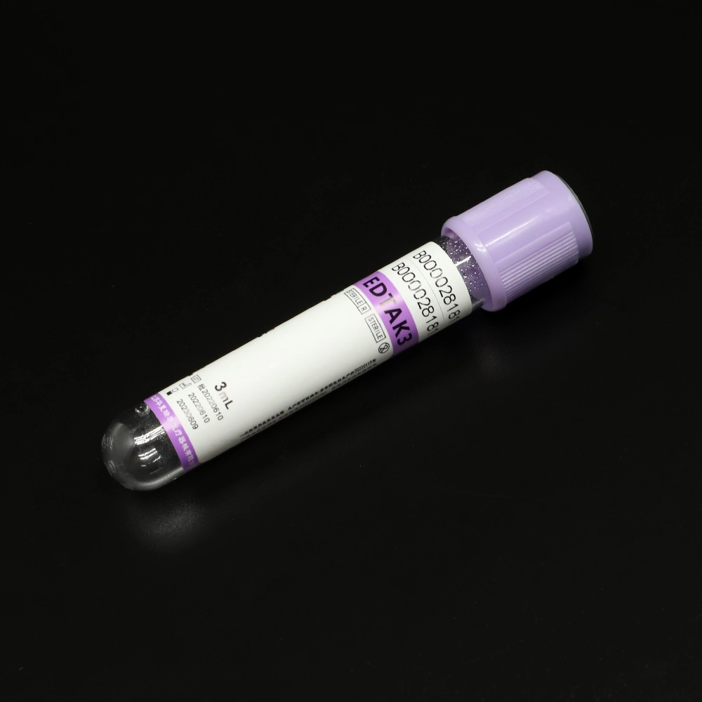 Disposable Medical Supplies CE ISO Certificate Purple or Lavender Cap Pet or Glass EDTA K2 K3 Vacuum Blood Collection Tube