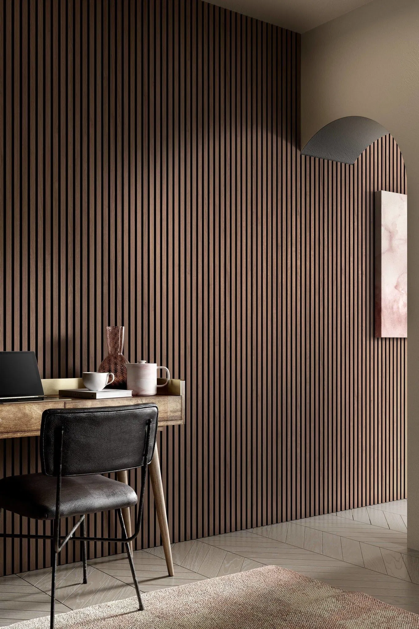 Sound Absorption Natural Oak Surface Slat Wood Acoustic Wall Panel